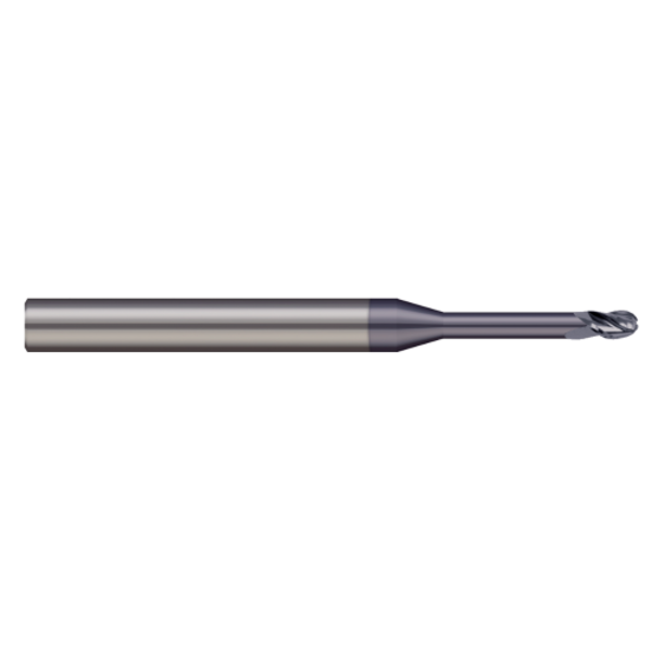 Micro 100 End Mill, 3 Flute, Ball, 0.0500" Cutter dia, Finish: NACRO BEF-050-300-3K